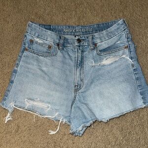 American Eagle Outfitters Light Blue Distressed Denim Shorts